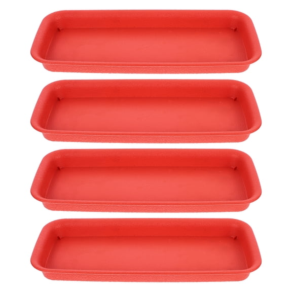 MRLESS Set of 4 Rectangle Plant Trays - Rectangular Planter Saucers Drip Tray for Potted Plants and Flower Pots