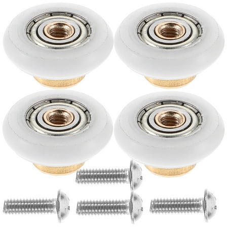 MRLESS Set of 4 Shower Door Rollers for Sliding Glass Doors, Bathroom Pulley Wheels Replacement