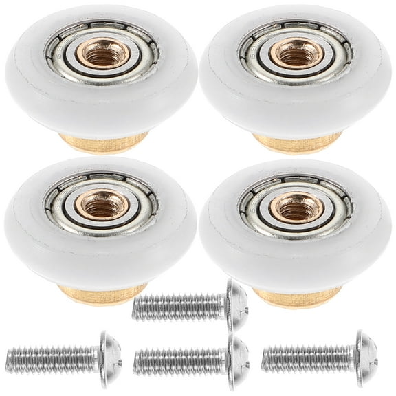 MRLESS Set of 4 Shower Door Rollers for Sliding Glass Doors, Bathroom Pulley Wheels Replacement