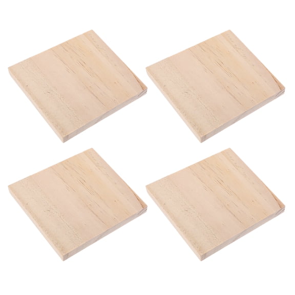 MRLESS Set of 4 Wooden Cup Mats Insulated Heat-Resistant Coasters for Cups, Flowerpots, Tabletop Pads for Home, Office, Garden Use