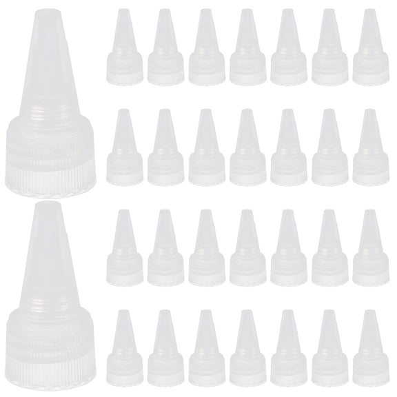 MRLESS Set of 50 Clear Leak-Proof Replacement Lids for Cosmetic Bottles, Transparent Caps for Skincare and Beauty Containers