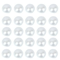 MRLESS 50 White Pearl Flatback Buttons for DIY Crafts & Scrapbooking (0.6cm)