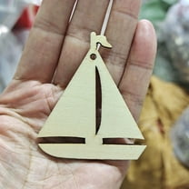 MRLESS 50 Pieces Wooden Sailboat Cutouts Unfinished Wood Craft Blanks DIY Wood Sailboat Shapes for Projects