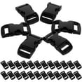 thumbnail image 1 of MRLESS 50pcs Durable Hard Plastic Side Release Buckles for Webbing /Dog Collar /Paracord Bracelets (Black), 1 of 7