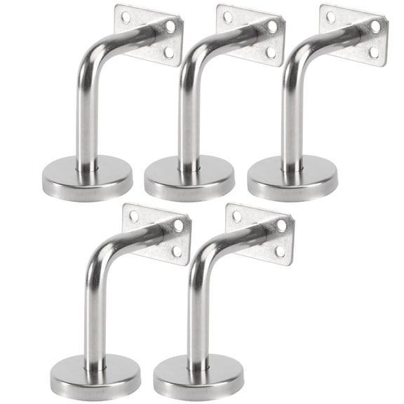 MRLESS 5PCS Heavy Duty Stair Handrail Brackets - Silver Stainless Steel (60*80)