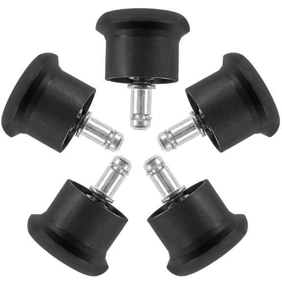 MRLESS 5-Pack Black Bell Glides Replacement Wheels for Office Chairs, Smooth Rolling Casters, Easy to Install and