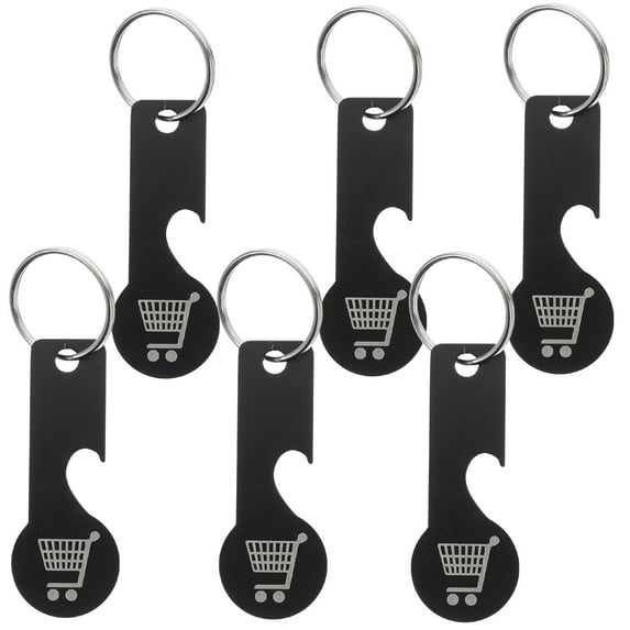 GOOHOCHY 6 Pack Multi Color Stainless Steel Keychain for Shopping Carts Lightweight and Portable