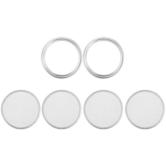 MRLESS 6 Pcs Sprouting Lids Stainless Steel Mesh Lid Sprouting Strainer Lids Kit For 86mm Wide Mouth Mason Jars Canning Jar Lids Growing Alfalfa Sprout Salad Sprouts Lids