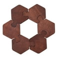 thumbnail image 1 of MRLESS Set of 6 Wooden Hexagon Drink Coasters for Coffee Mugs and Wine Bottles, Perfect for Bar and Table Use, 1 of 9