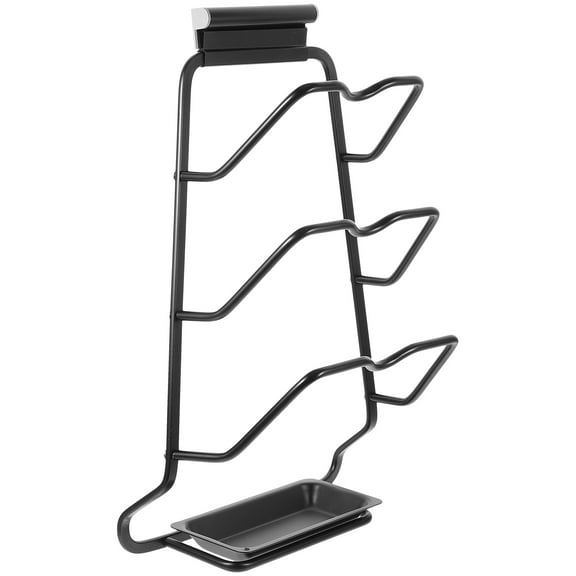 MRLESS 6-Tier Wall-Mounted Organizer Rack for Pot Lids, Perfect for Restaurant Cabinets and Kitchen Storage