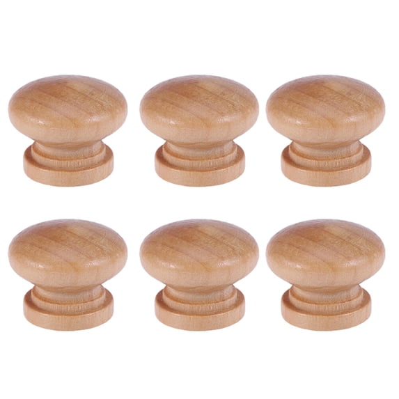 MRLESS 6-Pack Wood Cabinet Drawer Knobs Pulls for Wardrobe Dresser Furniture Handles