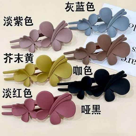 MRLESS 6Pcs Decorative Double Flower Hair Clips Claws Duckbill Hair Barrettes Hair Pins Clamps Bun Updo Holders Accessories for Women Girls Assorted Color