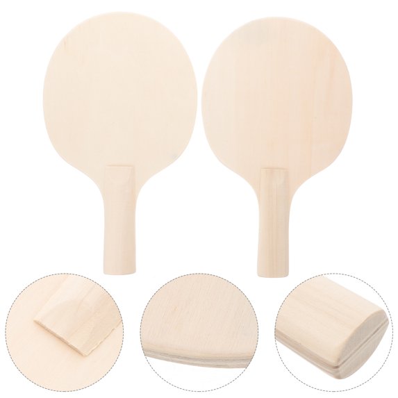 MRLESS 6-Pack Sports Table Tennis Paddles Blank Wooden Rackets for DIY Projects Unpainted with Grips for Crafting and Table Tennis Games