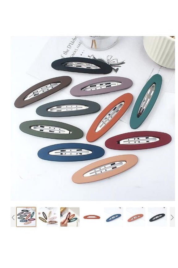 WEUVEB 7-Piece Large Matte Snap Hair Clips Set, Flat Hair Barrettes with Simple Design for Women and Teen Girls