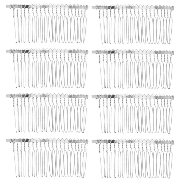 MRLESS 8pcs Metal Hair Side Combs Silver Metal Wire Hair Combs French Twist Clip Vintage Hair Clips Pins For Women Bridal Wedding Veil Accessories Fine Long Curly Hair