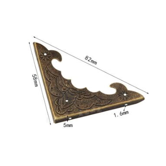 MRLESS 8pcs Vintage Metal Corner Protectors for Wood Boxes, Decorative Corner Brackets for Jewelry, Desks, Cabinets, Furniture