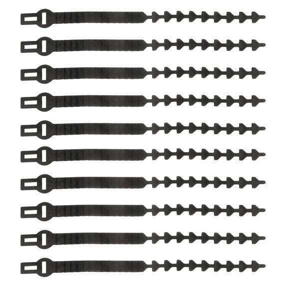 WEUVEB 10Pcs Fruit Tree Pulling Tie Rubber Binding Belt Black for Outdoor Tree and Plant Care