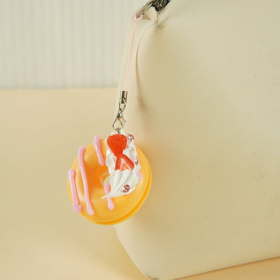 MRLESS Adorable Donut Phone Charm Strap Multi-Functional Bag Charm Trendy Phone Accessory For Handbag Decoration Mobile Phone Strap For Women
