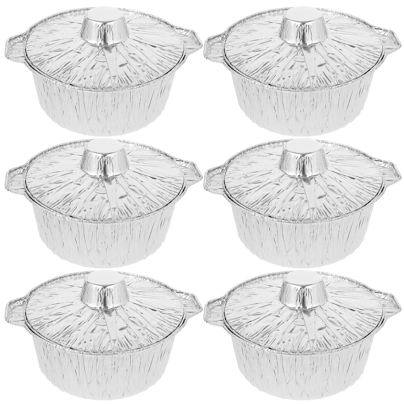 MRLESS Aluminum Foil Pie Tin with Lid (6pcs) - Disposable Baking ...