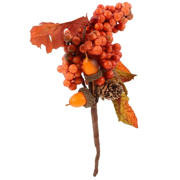MRLESS Artificial Pine Cone Maple Leaf Berry Fall Picks Stems