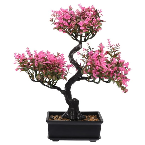 MRLESS Artificial Pink Bonsai Desktop Wedding Ornament Plastic Plant Pot