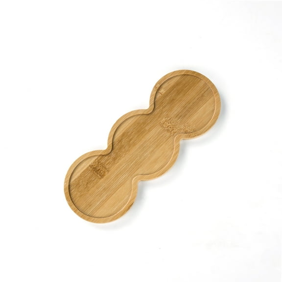 MRLESS Bamboo 3-Slot KTV Bar Service Tray Anti- Mat For Wine Whiskey Drinks Anti-Slip Coffee Coaster Anti-Skid Cup Pads