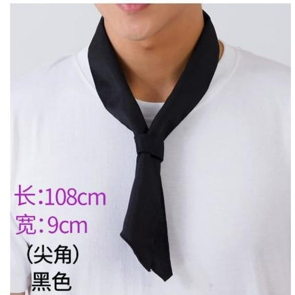 MRLESS Black Chef Neckerchief Scarf for Men and Women, Kitchen Neck Tie for Cooking, BBQ, Restaurant Work, Chef Costume Supplies