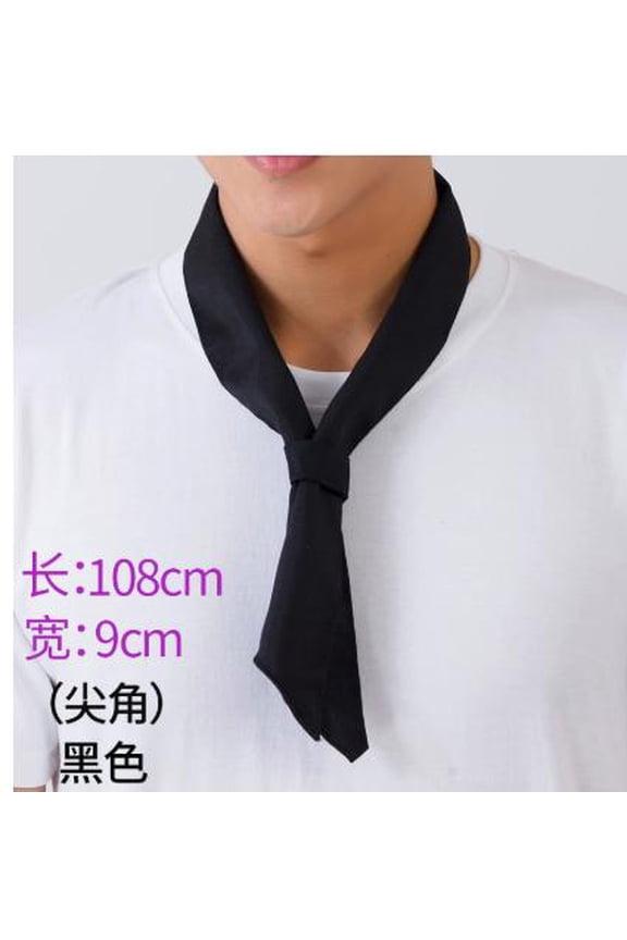 Black Chef Neckerchief Scarf for Men and Women, Kitchen Neck Tie for Cooking, BBQ, Restaurant Work, Chef Costume Supplies