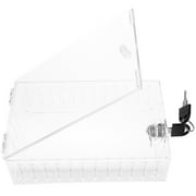 MRLESS Clear Thermostat Lock Box with Key - 7x4.5x2.1 Inch