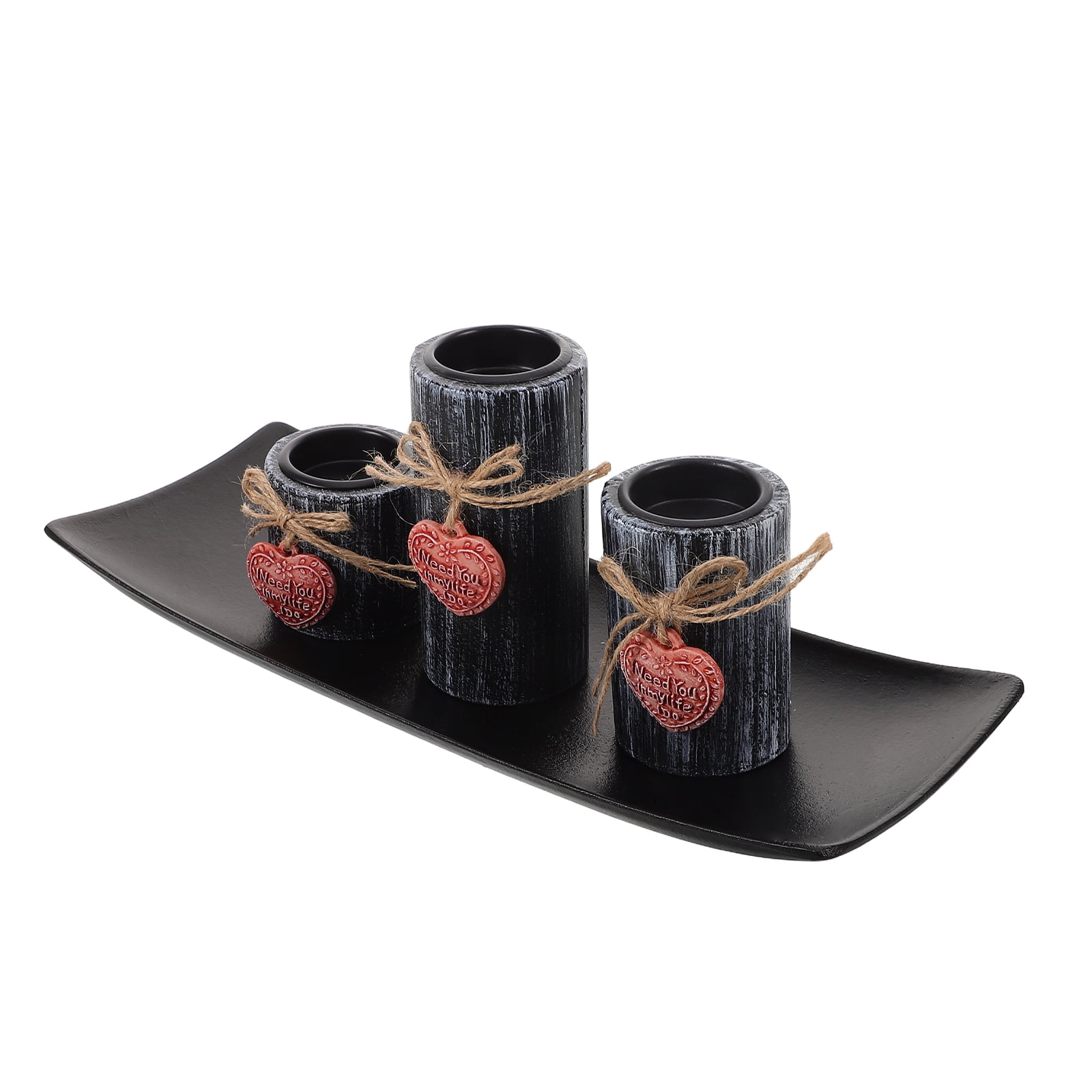 MRLESS Coffee Table Decor Tealight Holder Set With Tray And Rocks Centerpiece Table Decorations For Living Room Dining Room Bedroom Entryway Table Decor