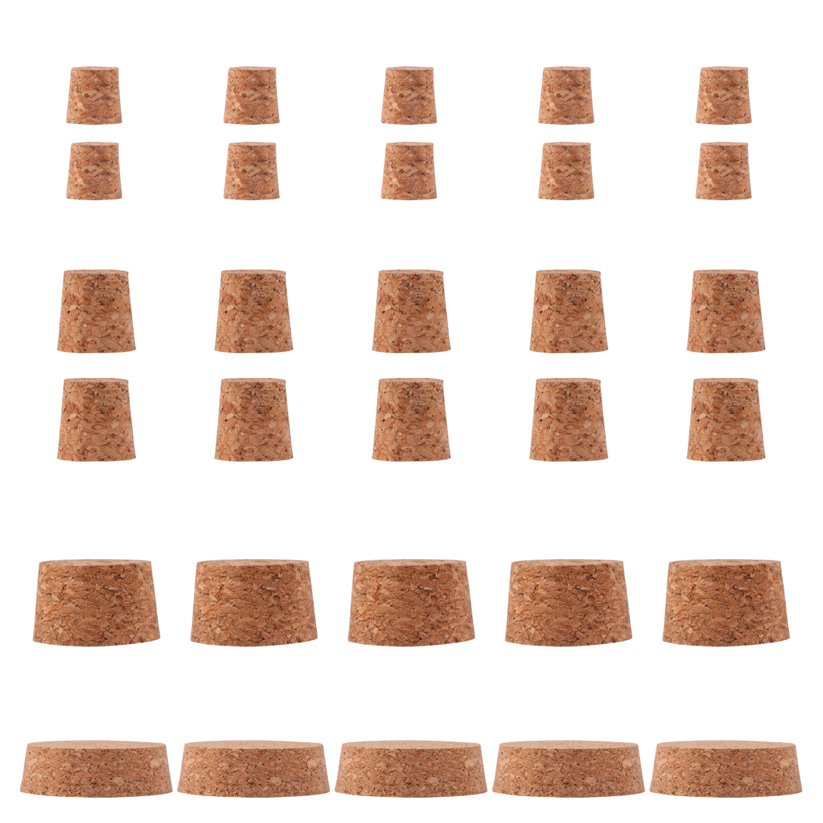 6 Pack Large Tapered Natural Cork Stoppers - 2.9x0.8 Inch, For Mason Jars, Wine Bottles, Glass Containers, DIY Brewing