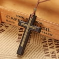 thumbnail image 1 of MRLESS Cross Pendant Car Rear View Mirror Hanging Ornament Church Car Interior Decoration Craftsmanship Wooden Charm, 1 of 8