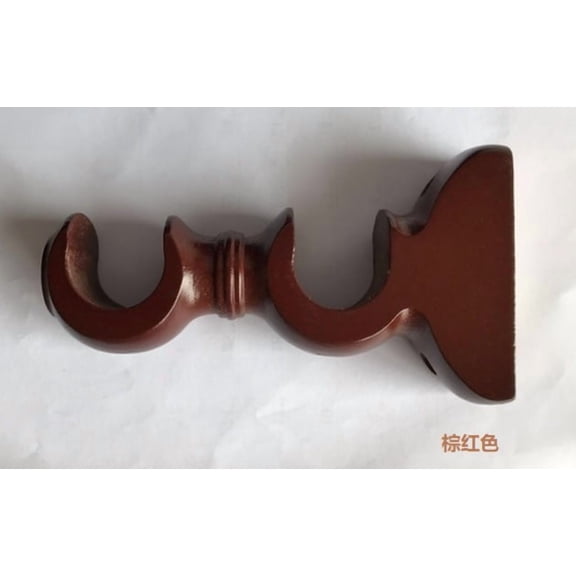 MRLESS Curtain Rod Bracket Double-Slot Wood Curtain Rod Holder Wall Mounted Drapery Rod Support Bracket for Window Curtain Treatment