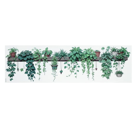 WEUVEB Green Wall Sticker Green Plant Wall Decals Realistic Design PVC for Daycare Center and Window 1Pcs