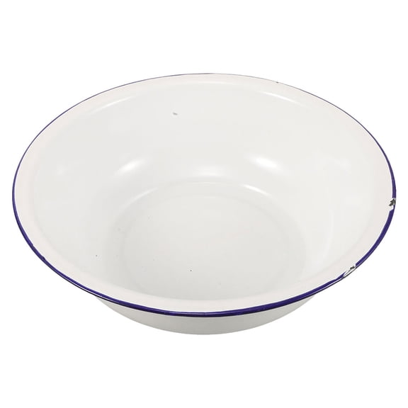 MRLESS 32cm Enamel Wash Basin and Mixing Bowl, Foot Soaking Tub, Face Washing, Salad and Soup Bowl for Kitchen and Bathroom Use
