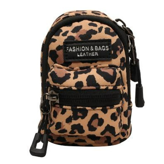 MRLESS Leopard Print Mini Shoulder Bag for Women, Portable Messenger Bag, Neck Hanging Earphone Pouch, Travel Headphone Case Storage