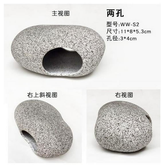 MRLESS Ceramic Fish Tank Decorations Shrimp Hideout Betta Fish Cave Aquarium Hiding Spot Unique Decor for Shrimp and Aquatic Plants