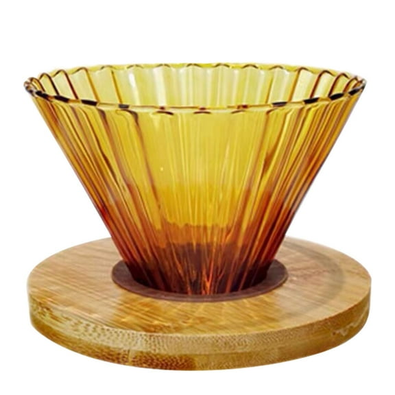 Reusable Coffee Dripper Funnel Filter Set with Glass Water Pitcher, Metal and Wooden Kettle for Camping and Home Brewing