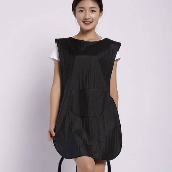 MRLESS Hairdresser Cape Salon Workwear Hair Stylist Apron Barber Vest Women Men Sleeveless Workwear with Pockets Black Apron for Hair Cutting