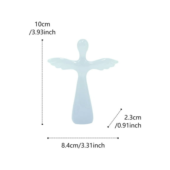 MRLESS Handheld Transparent Cross Angel Prayer Cross Mini Clinging Cross For Praying And Comforting For Office Living Room Shelf And Bookcase Decor Spring Easter Decorations