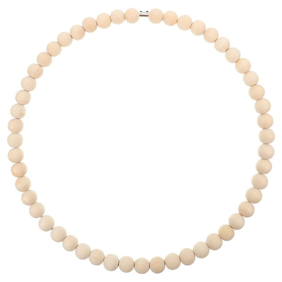 MRLESS Handmade DIY Wood Bead Wreath with Stainless Steel Ring, Farmhouse Garland, Dreamcatcher Beads for Minimalist Home & Festive Party Decor