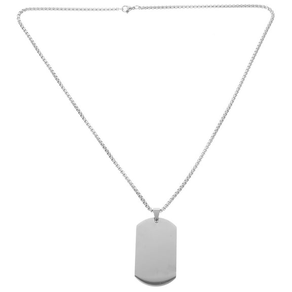 MRLESS Healifty Stainless Steel Dog Tag Pendant Necklace for Men