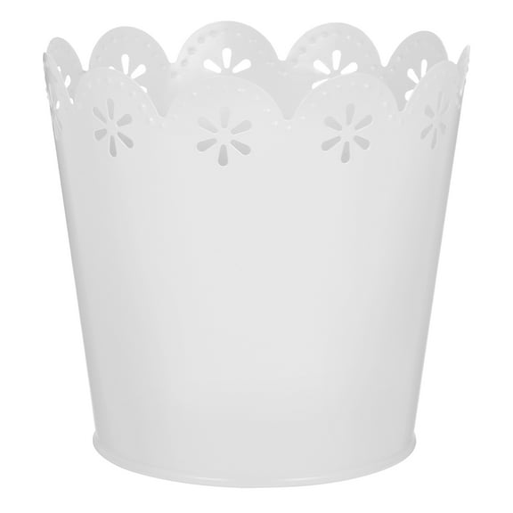 MRLESS Iron Trash Can Flower Pot Bucket Vintage Farmhouse Iron Utility Pails Compost Bin For Kitchen Countertop Iron Planter