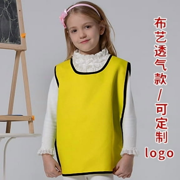 MRLESS Kids Waterproof Art Smock Sleeveless Bib for Painting Eating and Crafting Easy to Clean Apron for Toddlers and Preschoolers Recommended Height 120-140cm