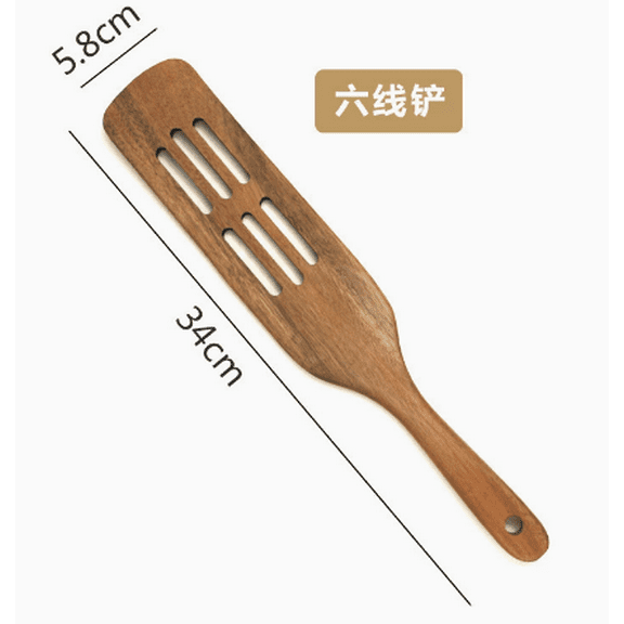 MRLESS Long Handle Wooden Spatula For Cooking European Style Utensil Lightweight Wood Flat Spatula For Flipping Frying Stir-Frying Nonstick Turner Spatula