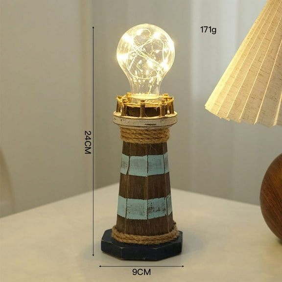 GETAJGHSD Nautical Decorations For Home Led Lighthouse Desktop Light 1Pack