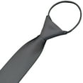 thumbnail image 1 of MRLESS Men's Slim Dark Grey Zipper Clip Tie with Adjustable Strap - Skinny Style for Weddings, 1 of 8
