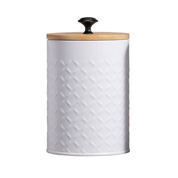 MRLESS Metal Kitchen Canister For Countertop With Airtight Bamboo Lid Large Flour And Sugar Containers For Coffee Tea Spice
