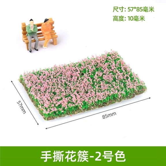 MRLESS Miniature Artificial Flower Cluster Mini Plant Tuft Railway Decor Miniature Scene Model Diy Landscape Railroad Scenery Props Fairy Garden Decor Pink