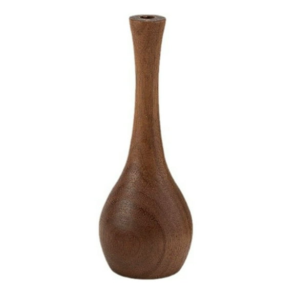 MRLESS Modern Decorative Walnut Wood Vase For Dry Flowers Wooden Vase For Home Decoration For Living Room Bedroom Office